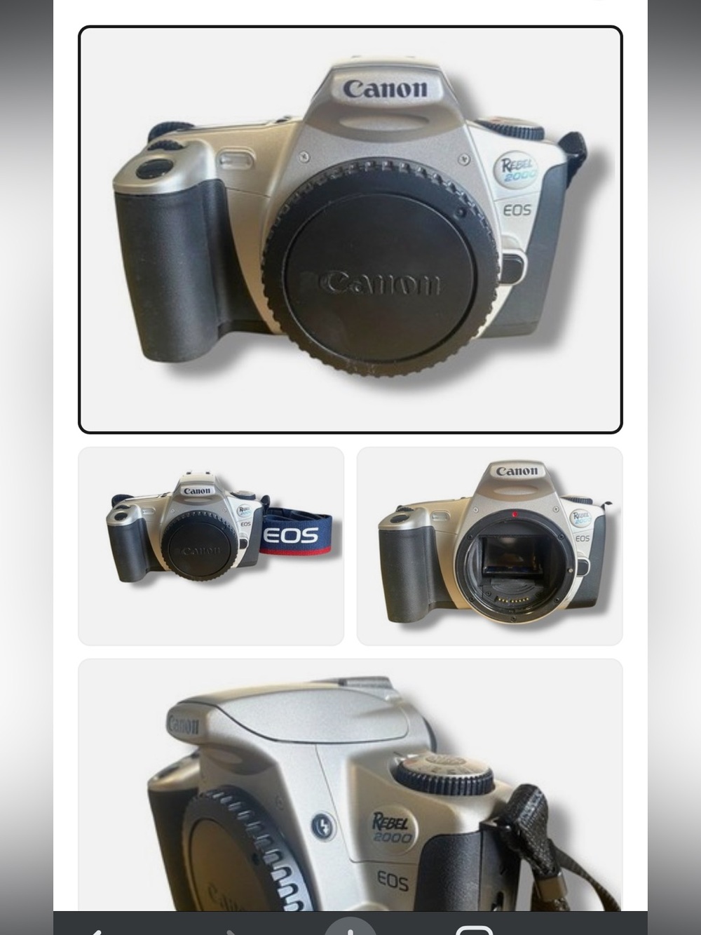 Canon Silver and Black EOS Rebel 2000 SLR Camera Body